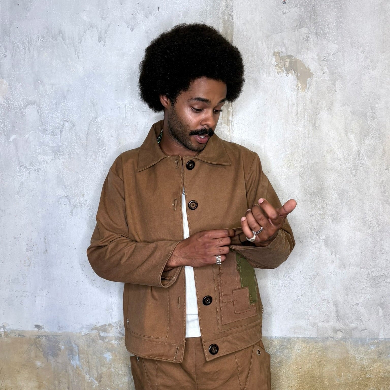 BUTTONS PATCHWORK JACKET
