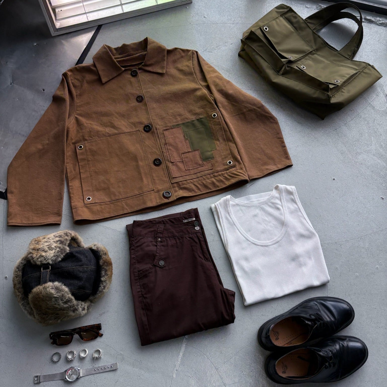 BUTTONS PATCHWORK JACKET