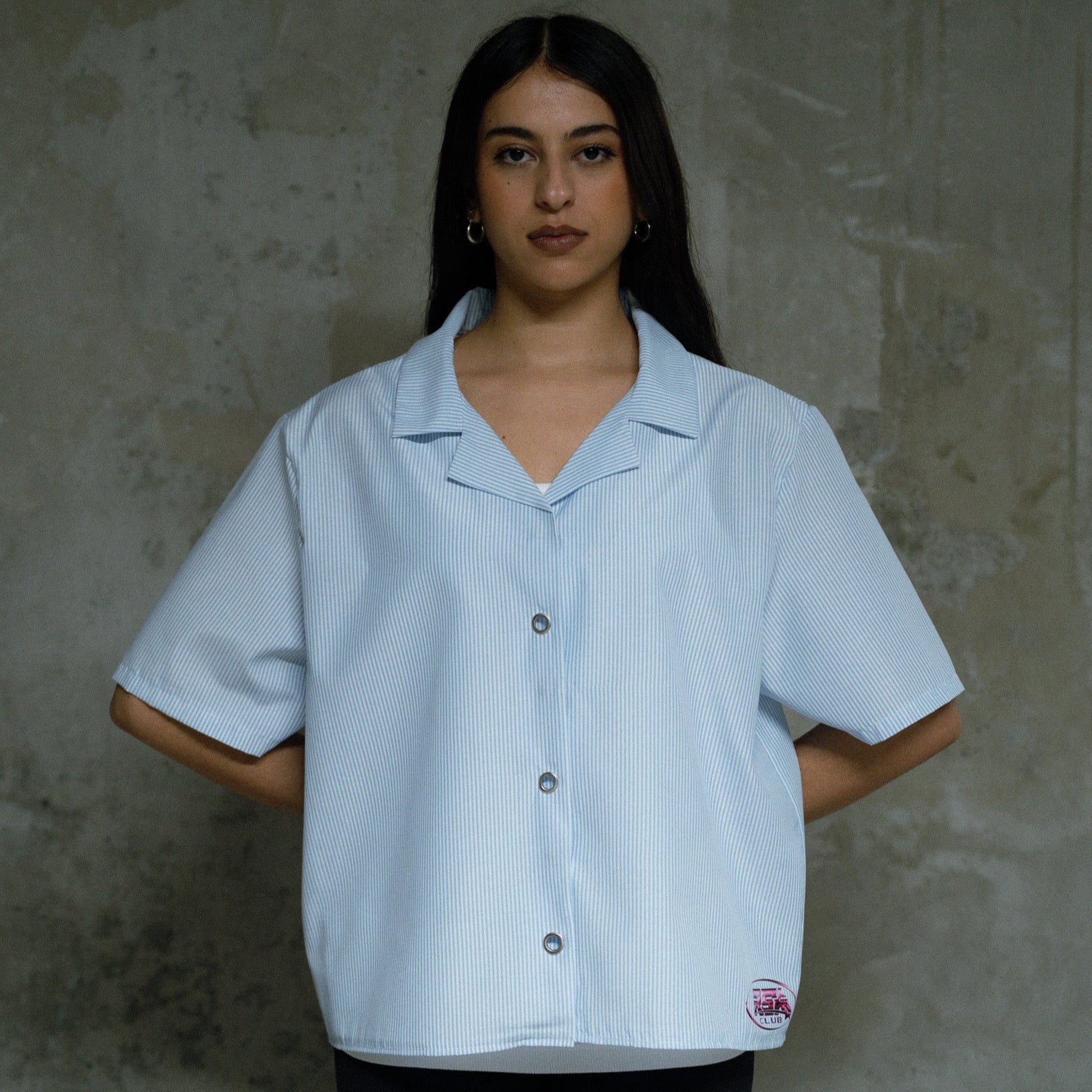 BLUE BOWLING SHIRT