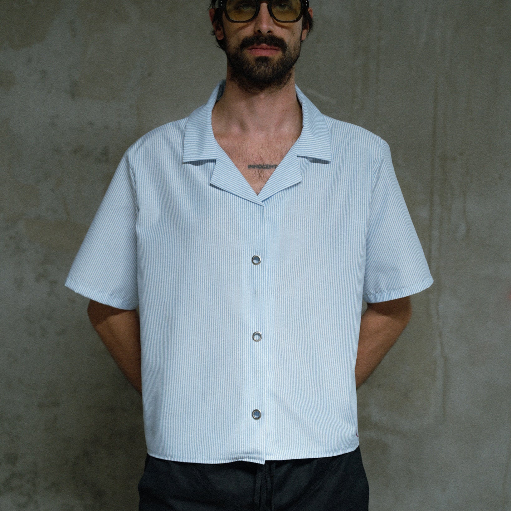 BLUE BOWLING SHIRT